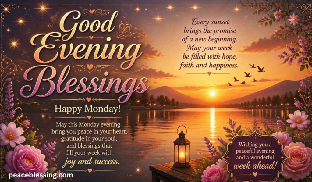 Beautiful Good Evening Blessings for Monday