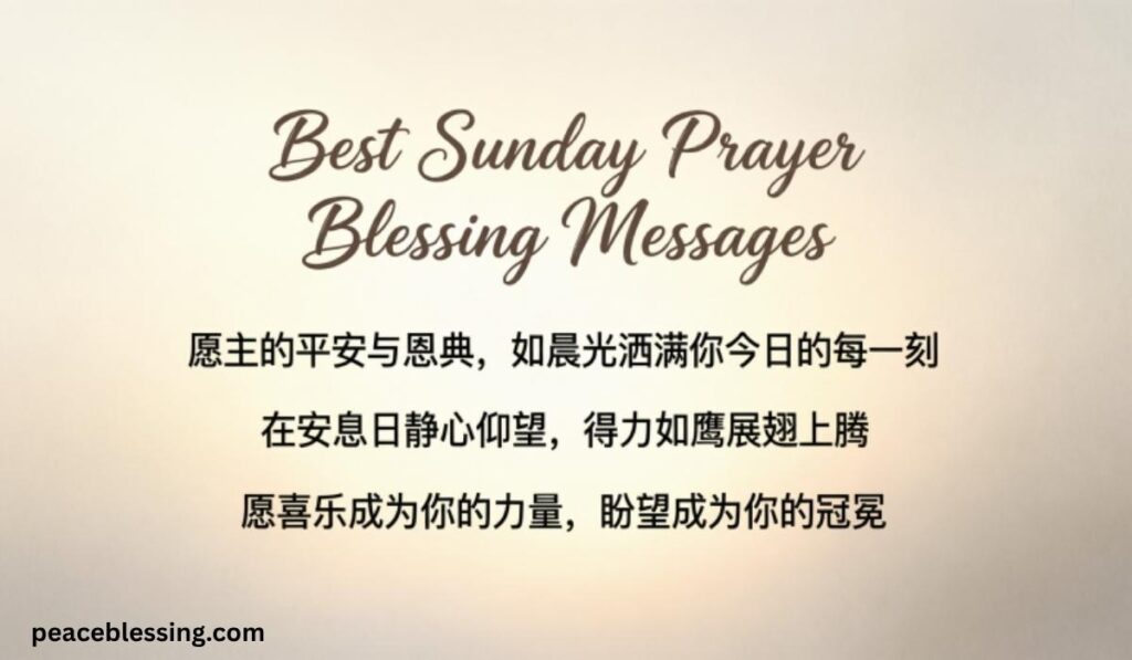 Best Sunday Prayer Blessing Messages